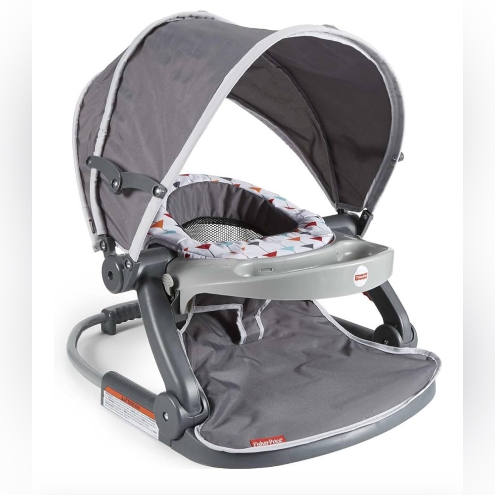 Fisher-Price Gray On The Go Sit Me Up Floor Seat.  Brand New!!